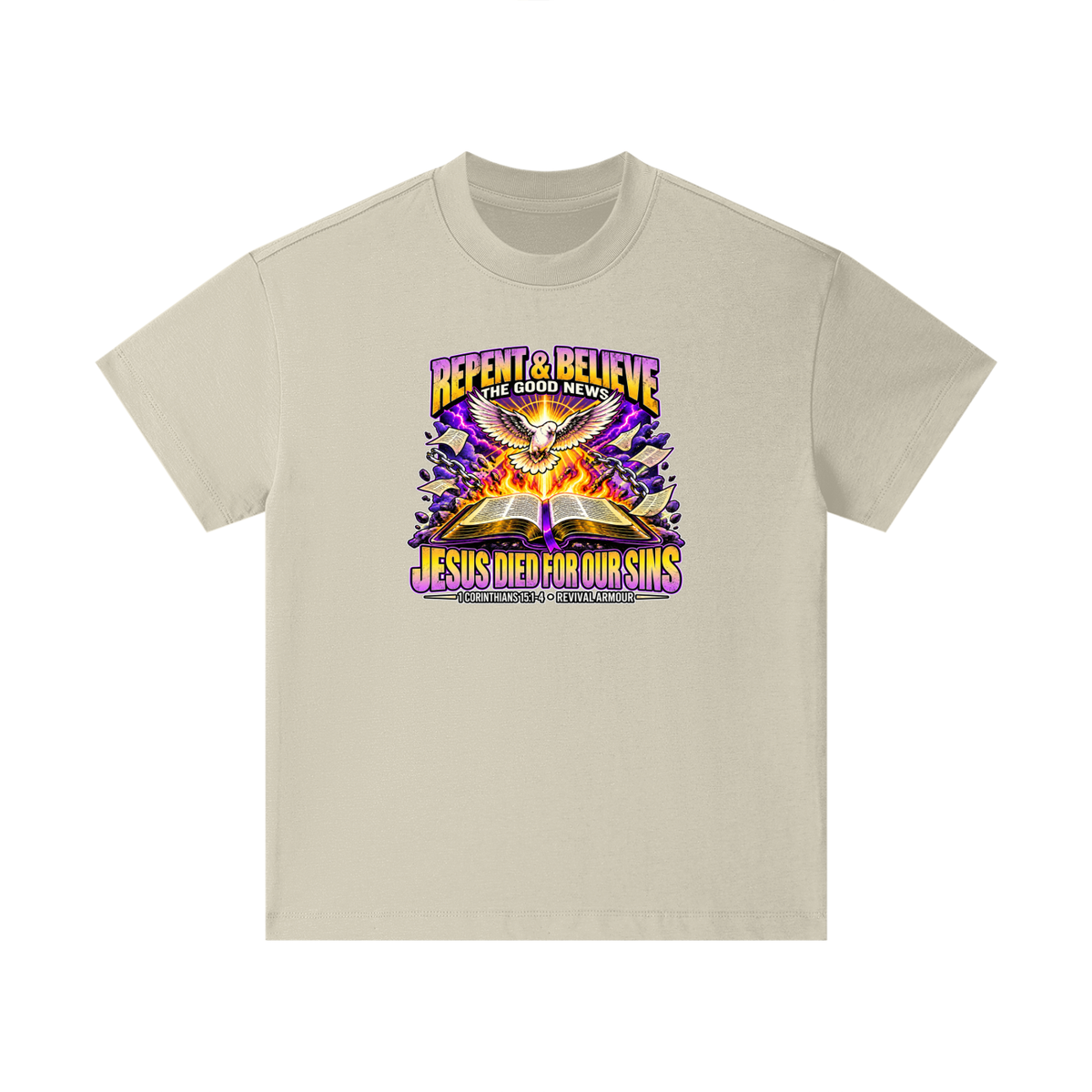 REPENT & BELIEVE THE GOOD NEWS JESUS DIED FOR OUR SINS Kids T-Shirt