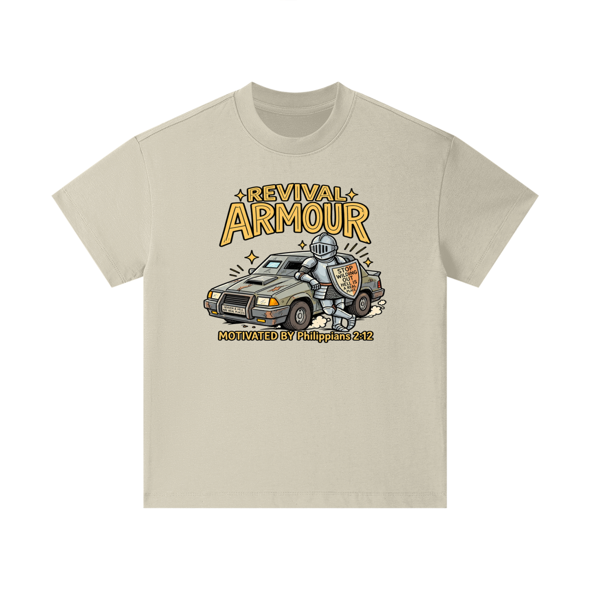 REVIVAL ARMOUR HEAVEN & HELL ARE REAL PLACES STOP WILDING OUT HELL IS A REAL PLACE MOTIVATED BY Philippians 2:12 Kids T-Shirt