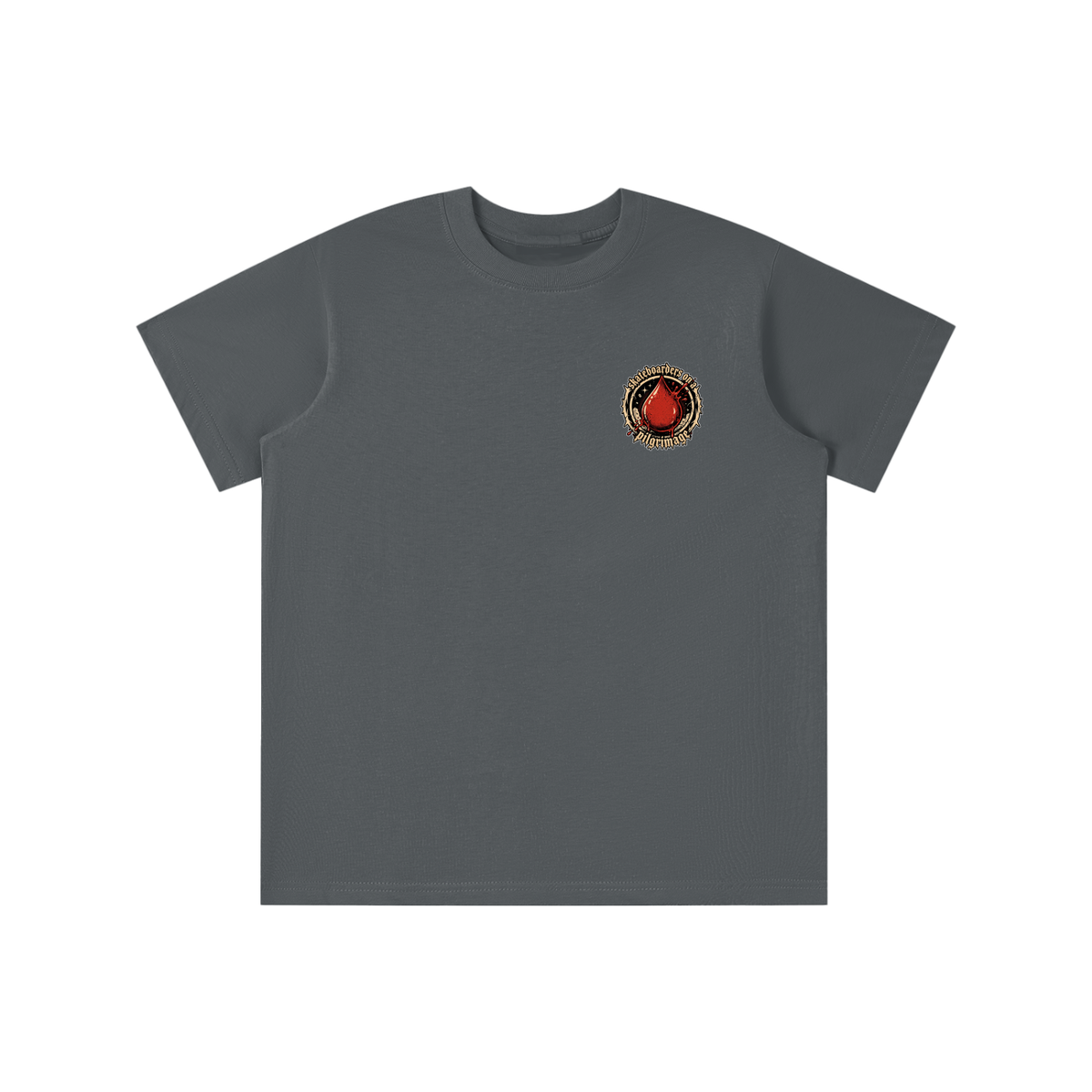 skateboarders on a pilgrimage youth T-shirt