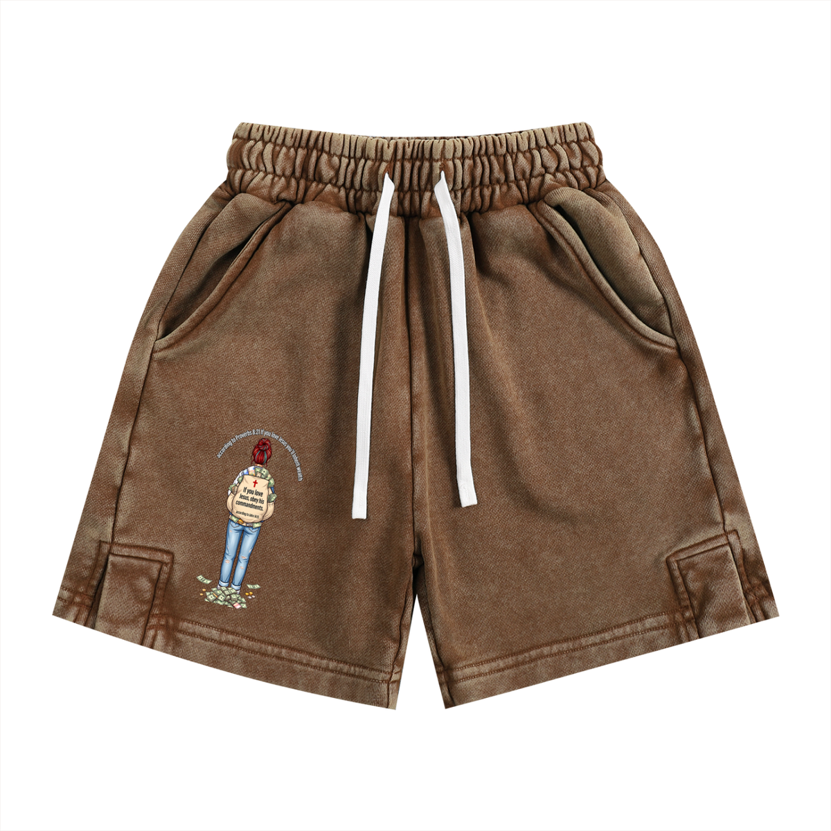 according to Proverbs 8:21 If you love Jesus you'll Inherit wealth If you love Jesus, obey his commandments according to John 14:15 Kids' Shorts
