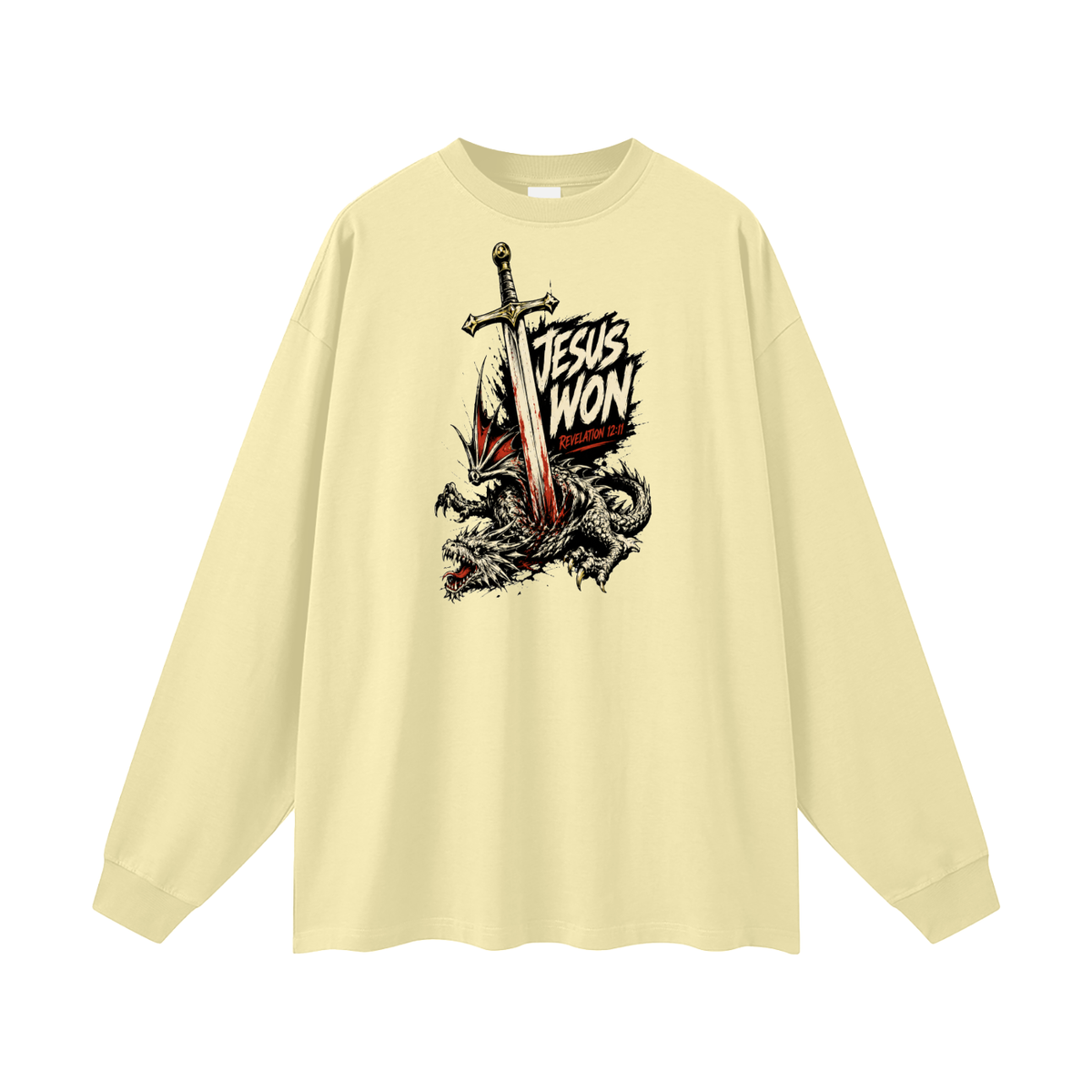 Jesus Won Revelation 12:11 Long Sleeve T-Shirt