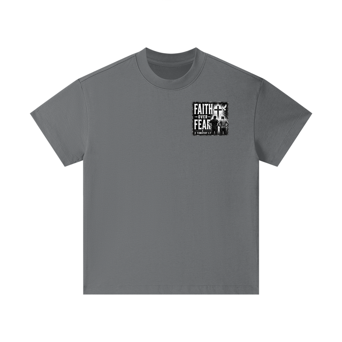FAITH OVER FEAR + 2 TIMOTHY 1:7 Kids T-Shirt