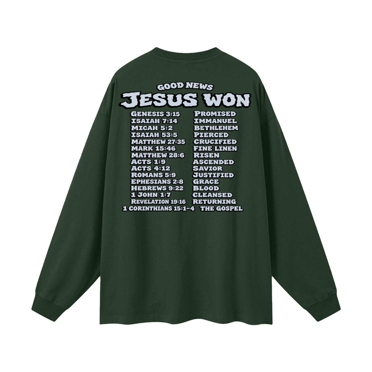 GOOD NEWS JESUS WON Long Sleeve T-Shirt