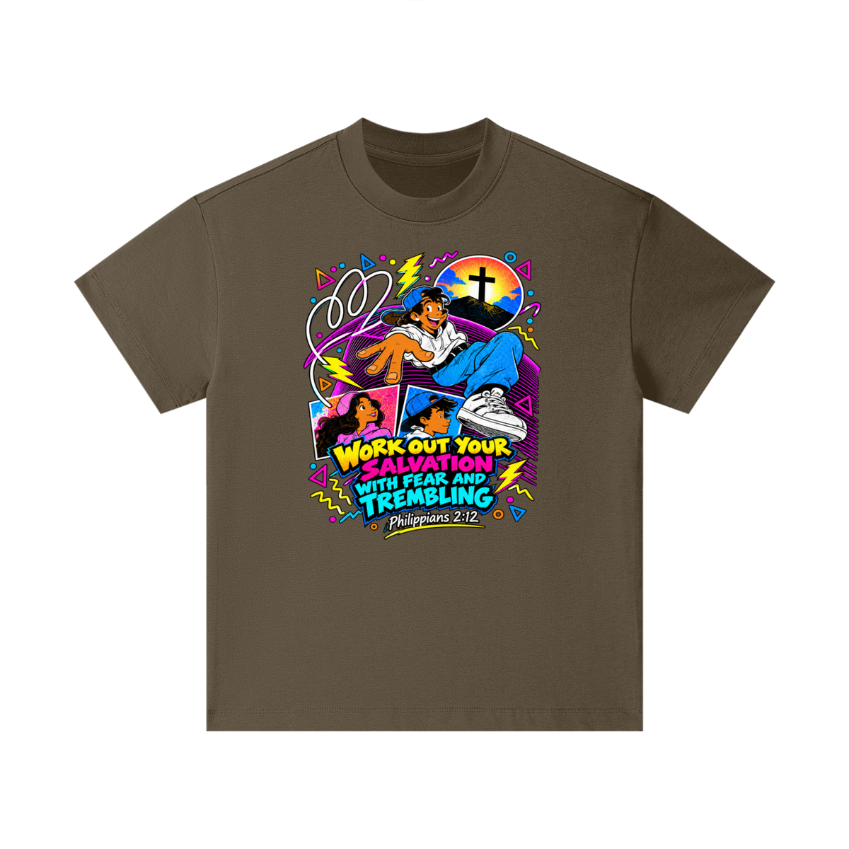 WORK OUT YOUR SALVATION WITH FEAR AND TREMBLING PHILIPPIANS 2:12 Kids T-Shirt