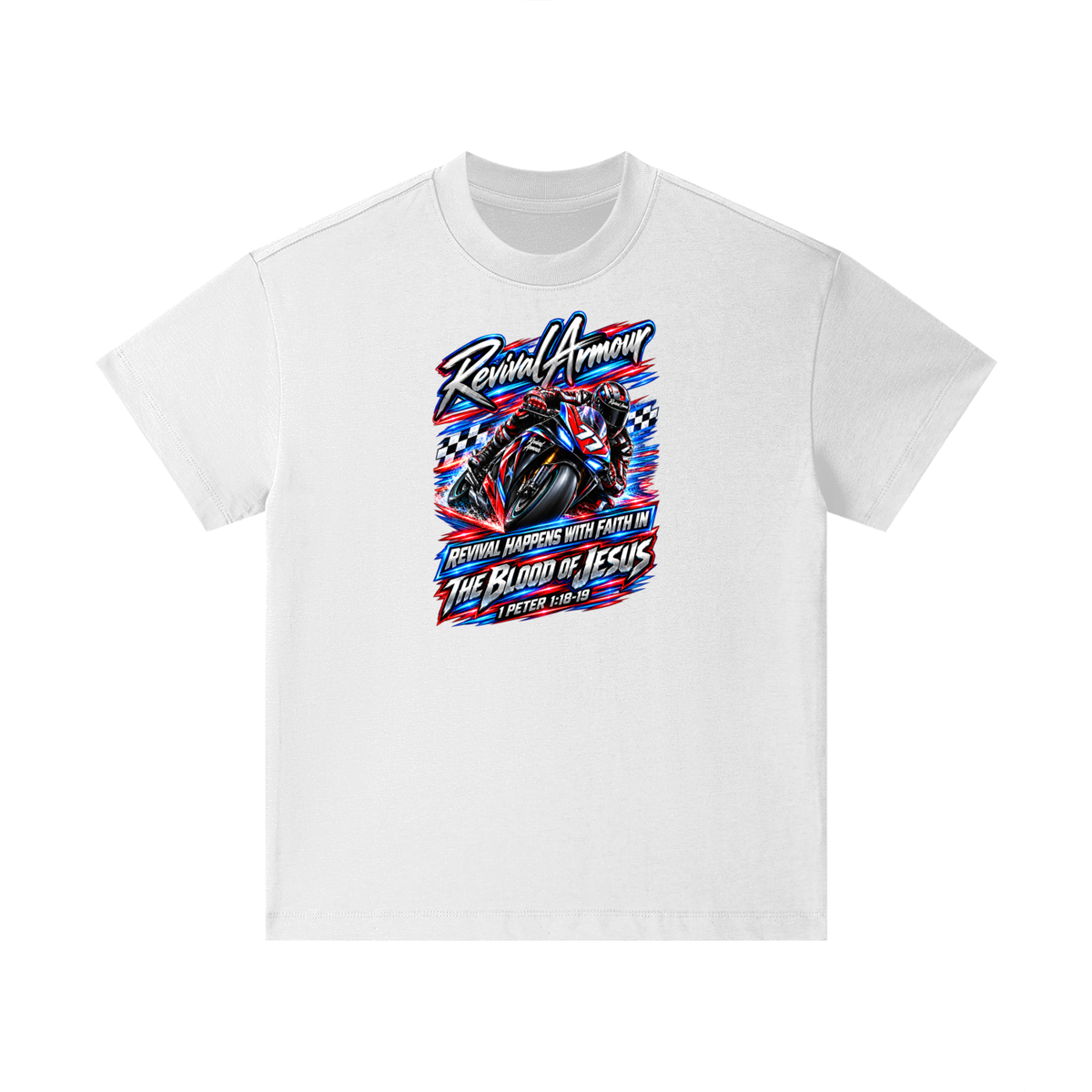 REVIVAL ARMOUR REVIVAL HAPPENS WITH FAITH IN THE BLOOD OF JESUS 1 PETER 1:18-19 Kids T-Shirt