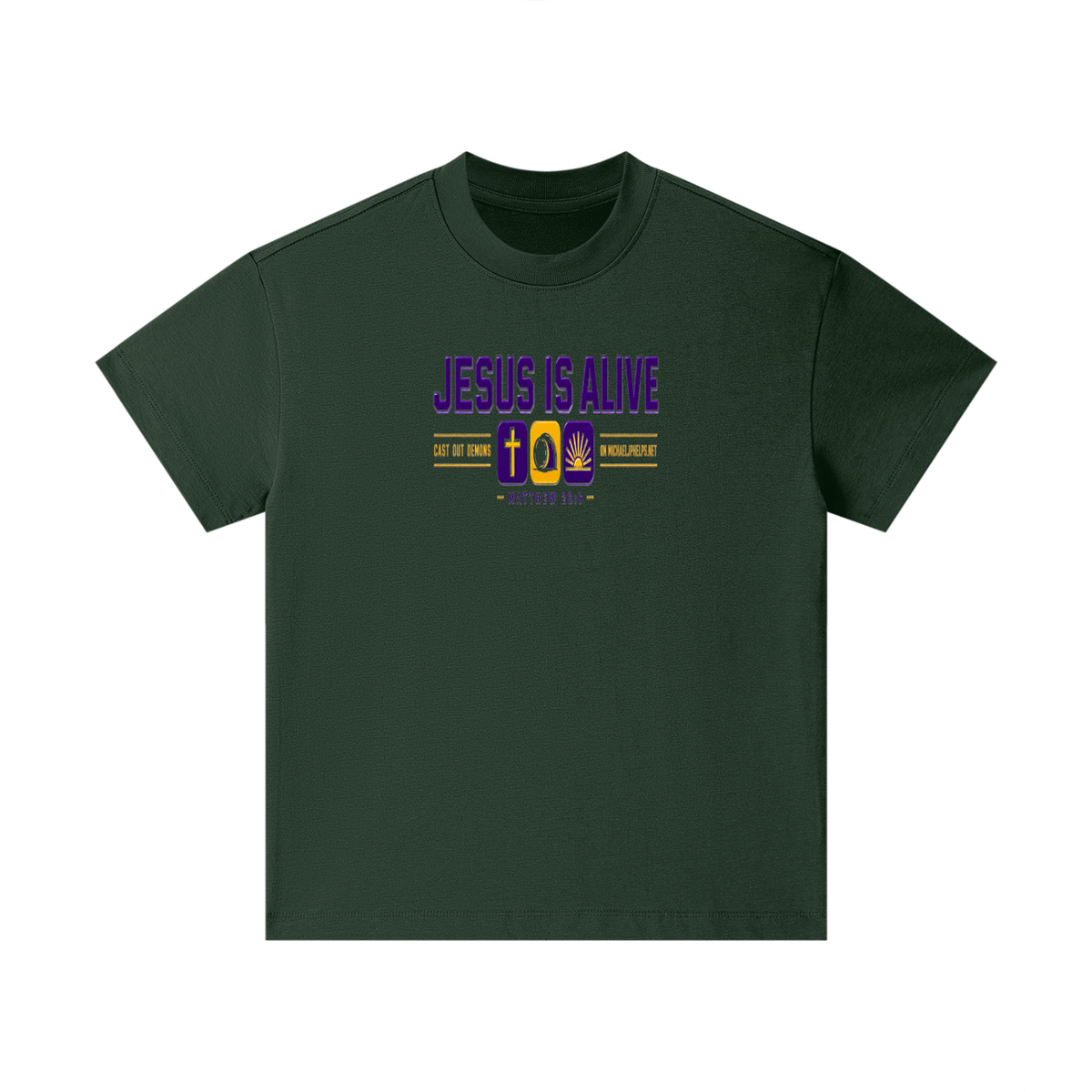 JESUS IS ALIVE CAST OUT DEMONS ON MICHAELJPHELPS.NET Kids T-Shirt
