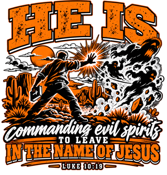 THE WEAPONS OF OUR WARFARE ARE NOT CARNAL HE IS COMMANDING EVIL SPIRITS TO LEAVE IN THE NAME OF JESUS - LUKE 10:19 - Hoodie