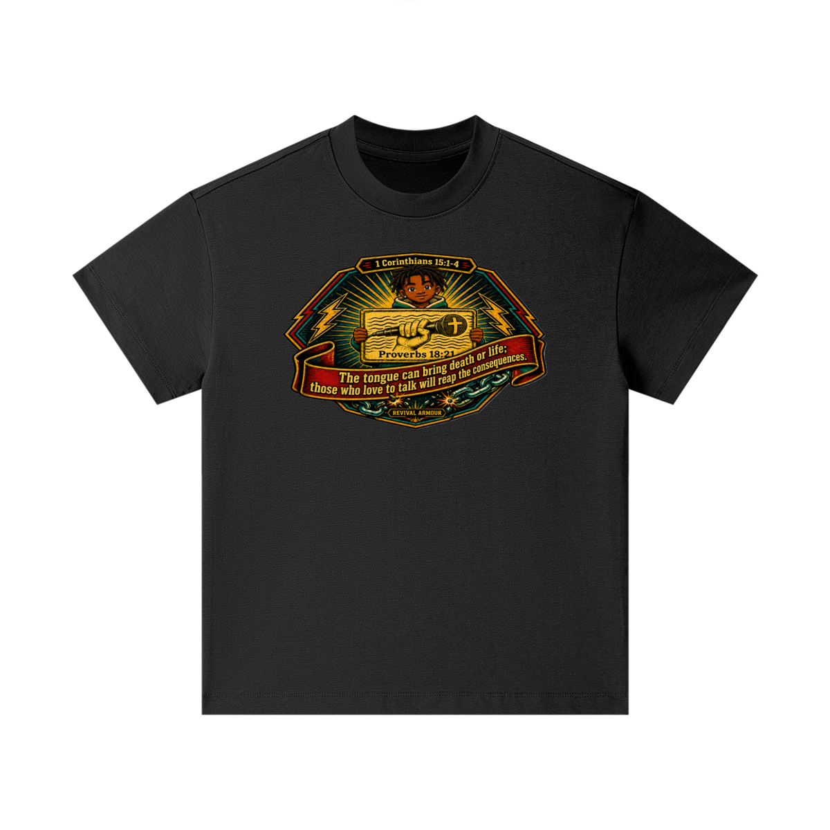 Proverbs 18:21 NLT Kids T-Shirt