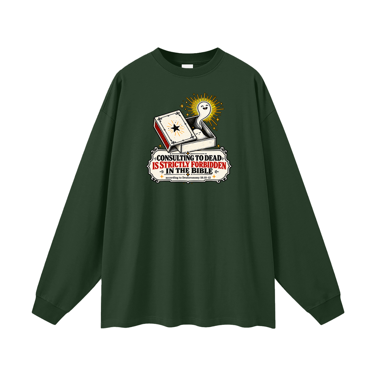 CONSULTING TO DEAD IS STRICTLY FORBIDDEN IN THE BIBLE according to Deuteronomy 18:10-12 Long Sleeve T-Shirt