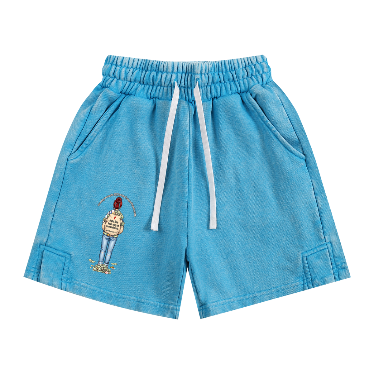 according to Proverbs 8:21 If you love Jesus you'll Inherit wealth If you love Jesus, obey his commandments according to John 14:15 Kids' Shorts
