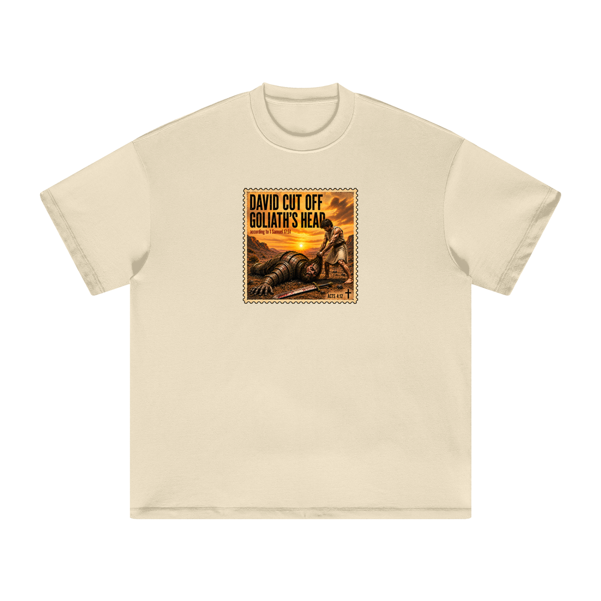 David cut off Goliath's head according to 1 Samuel 17:51 T-Shirt