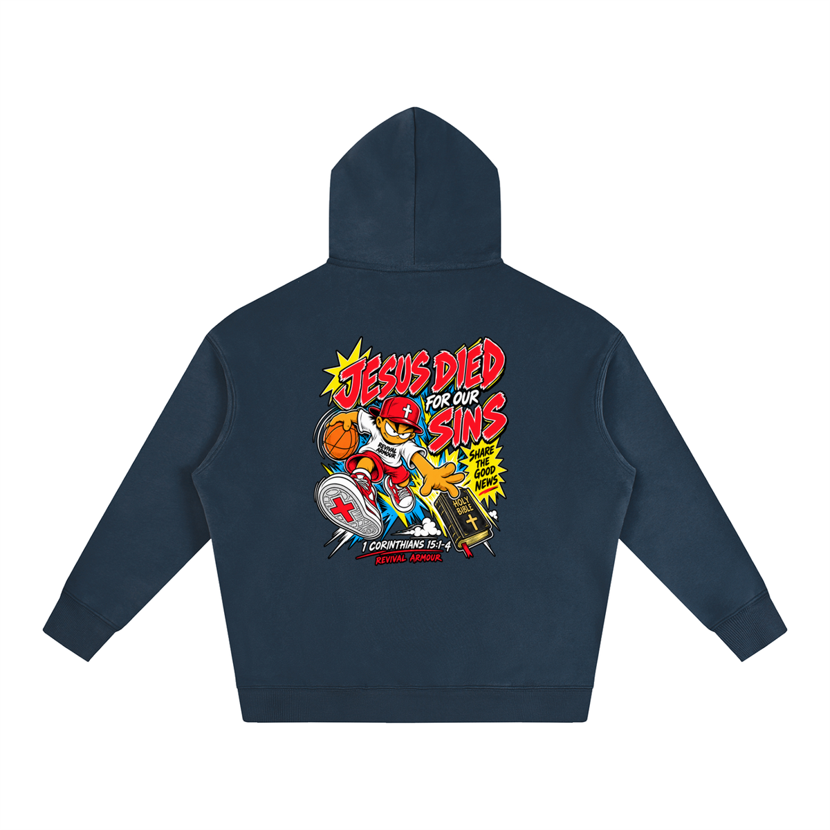 SUBMIT TO JESUS RESIST THE DEVIL AND HE WILL FLEE FROM YOU INSPIRED BY JAMES 4:7 JESUS DIED FOR OUR SINS SHARE THE GOOD NEWS HOLY BIBLE 1 CORTHIANS 15:1-4 REVIVAL ARMOUR Hoodie