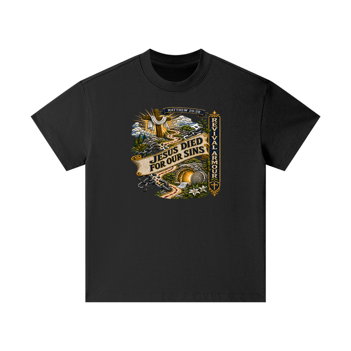 MATTHEW 20:28 Jesus died for our sins REVIVAL ARMOUR Kids T-Shirt