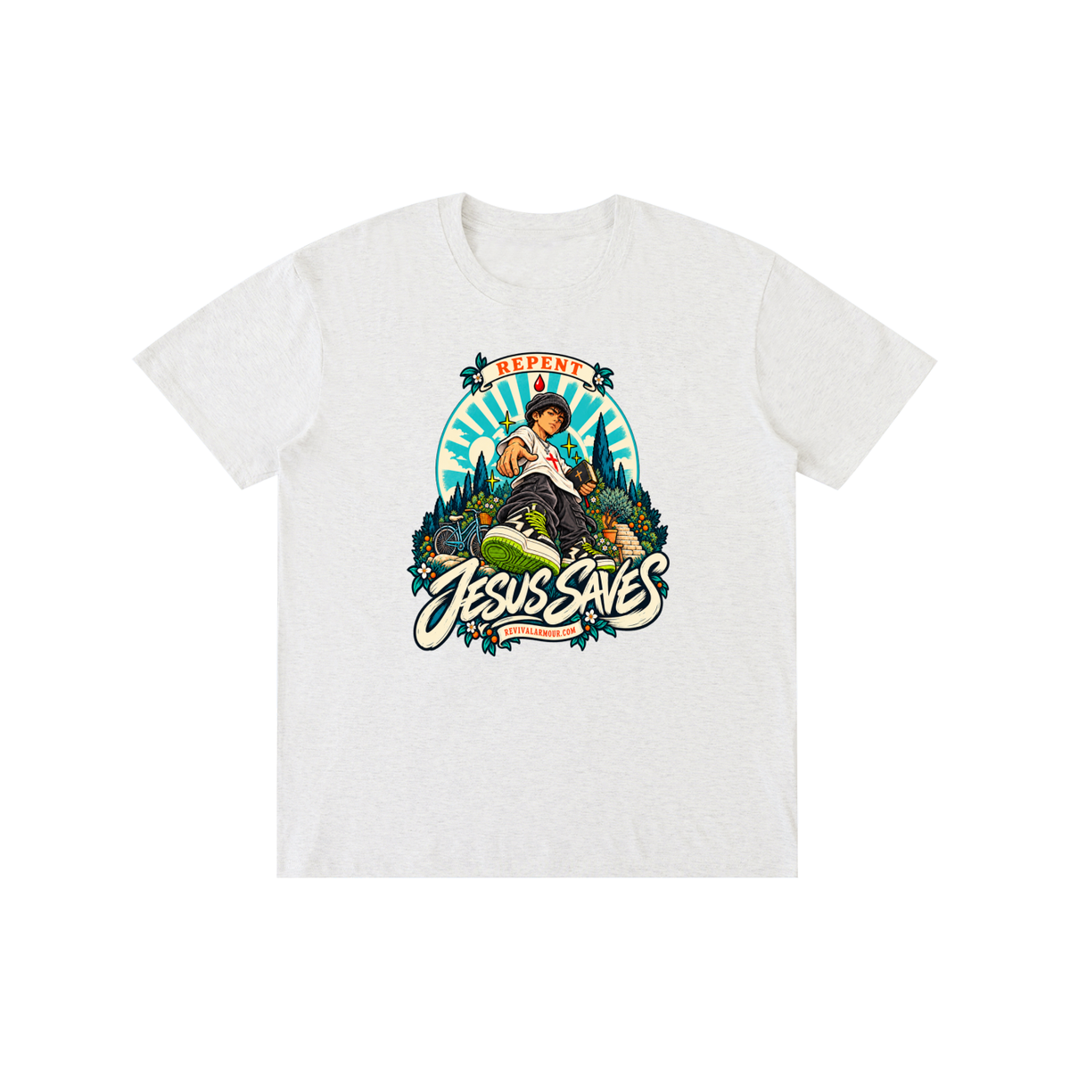 REPENT JESUS SAVES REVIVALARMOUR.COM T-Shirt