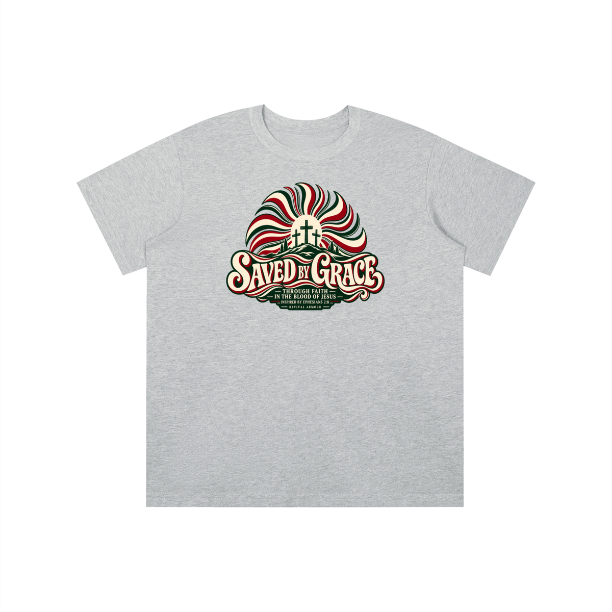 SAVED BY GRACE THROUGH FAITH IN THE BLOOD OF JESUS INSPIRED BY EPHESIANS 2:8 youth T-shirt