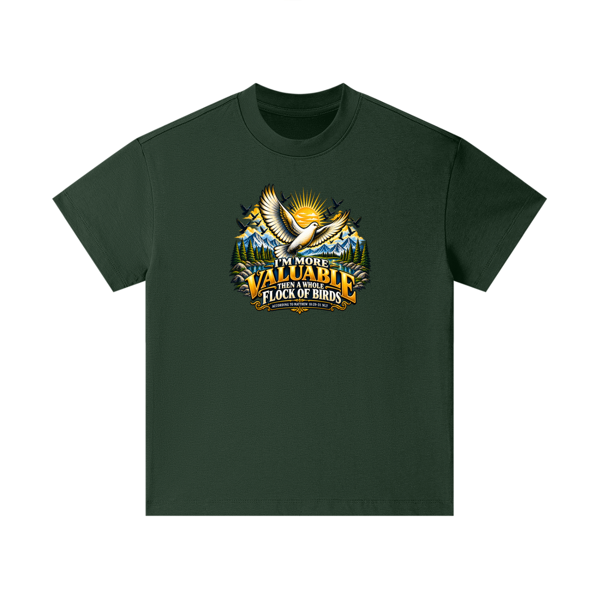 I'M MORE VALUABLE THAN A WHOLE FLOCK OF BIRDS ACCORDING TO MATTHEW 10:29-31 NLT Kids T-Shirt