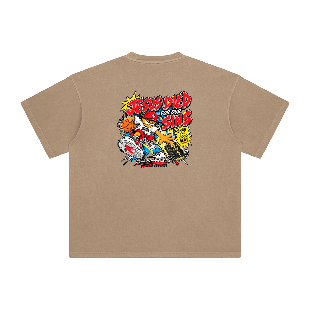 SUBMIT TO JESUS RESIST THE DEVIL AND HE WILL FLEE FROM YOU INSPIRED BY JAMES 4:7 JESUS DIED FOR OUR SINS SHARE THE GOOD NEWS HOLY BIBLE 1 CORTHIANS 15:1-4 REVIVAL ARMOUR T-Shirt