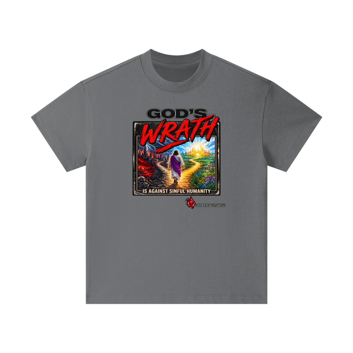 GOD'S WRATH IS AGAINST SINFUL HUMANITY revivalarmour.com Kids T-Shirt