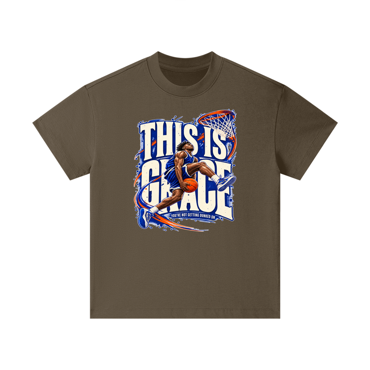 THIS IS GRACE YOU'RE NO GETTING DUNKED ON ( MARK 1:15 IS ON HIS SHOES ) Kids T-Shirt