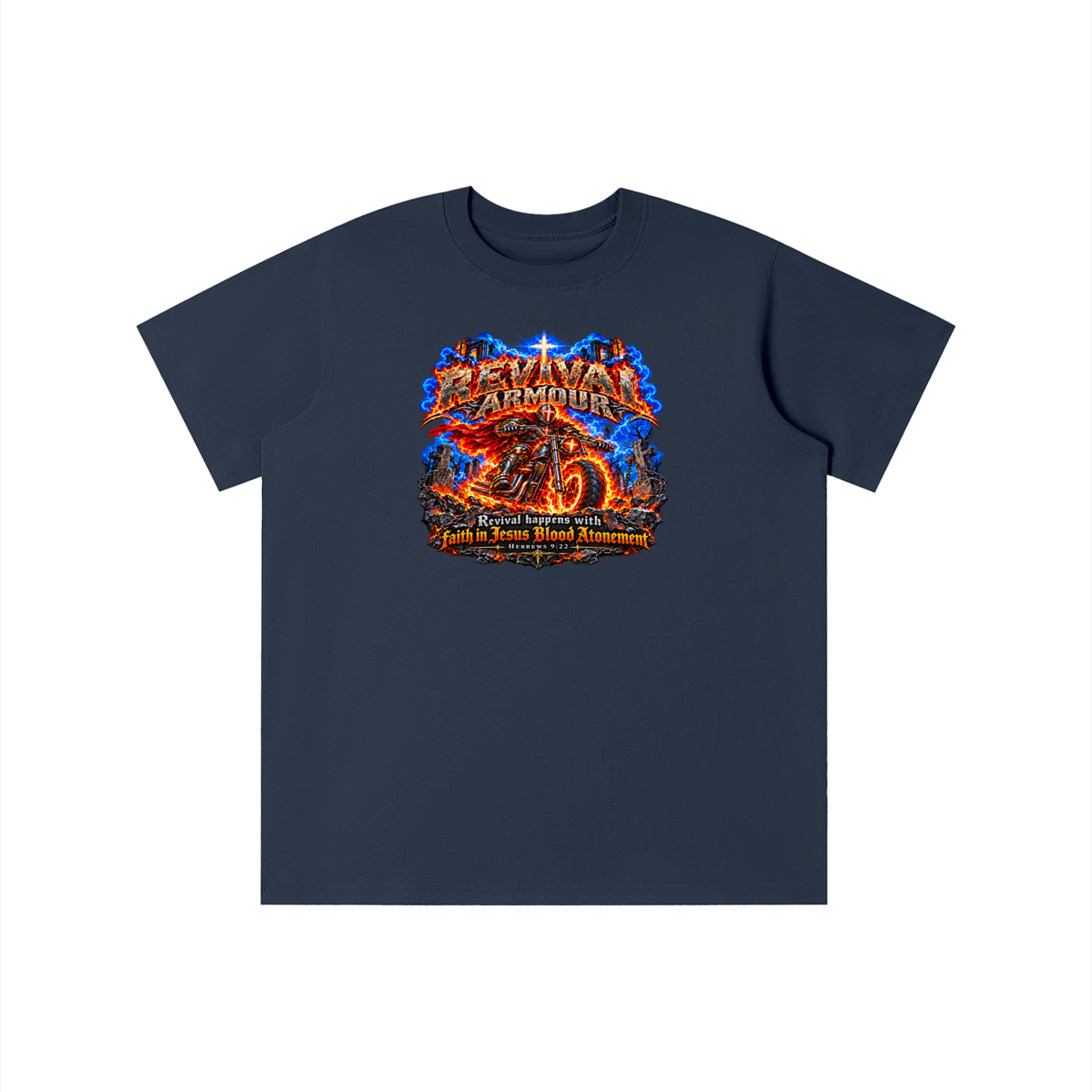 REVIVAL ARMOUR REVIVAL HAPPENS WITH FAITH IN JESUS BLOOD ATONEMENT - HEBREWS 9:22 youth T-shirt