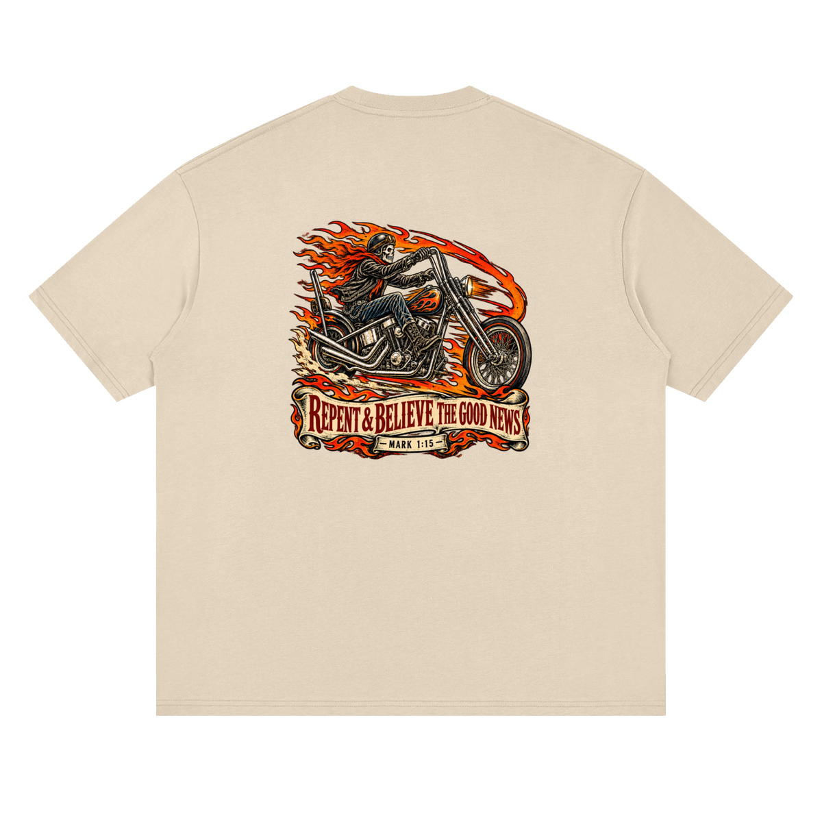 JESUS SAVES REPENT & BELIEVE THE GOOD NEWS - MARK 1:15 - T-Shirt