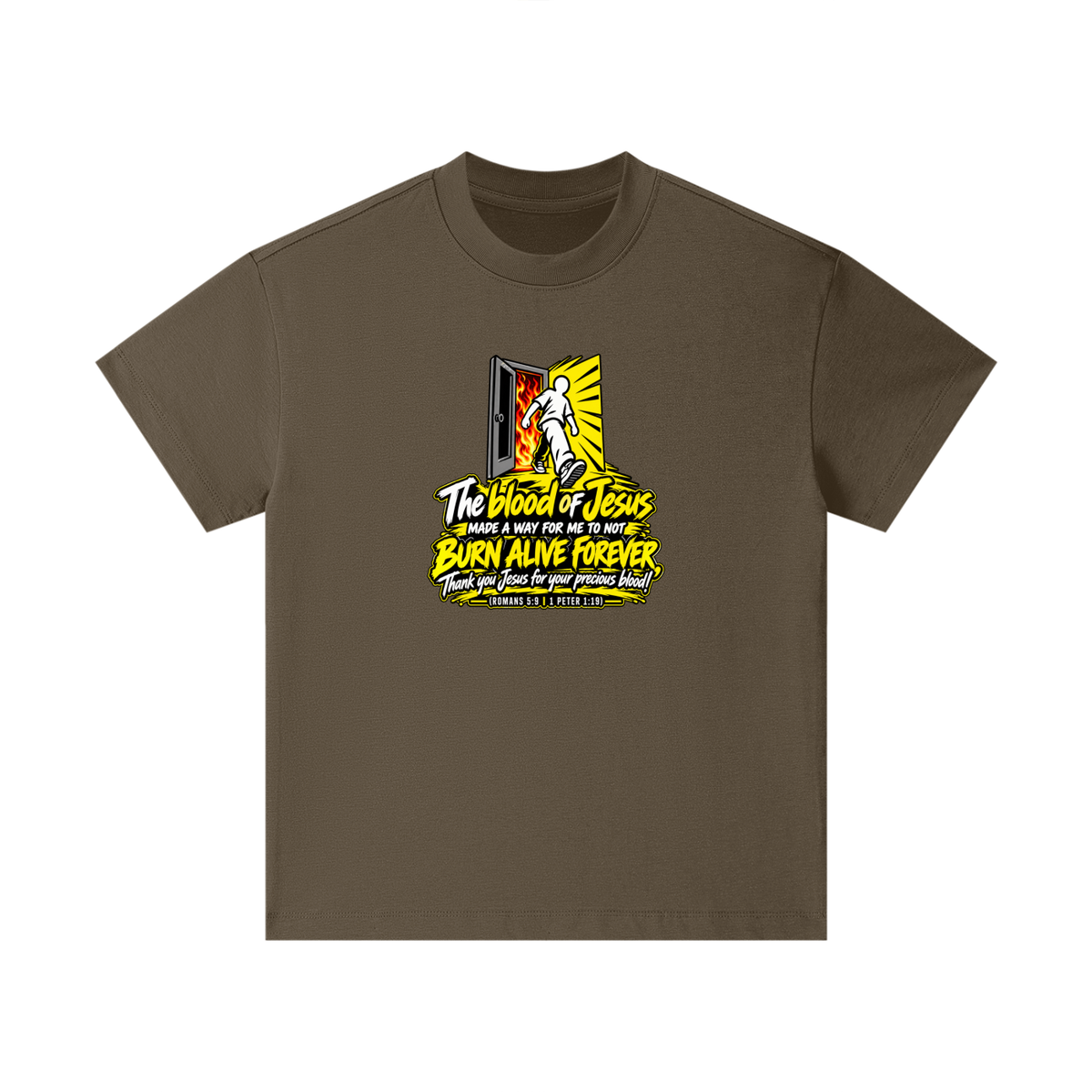 THE BLOOD OF JESUS MADE A WAY FOR ME TO NOT BURN ALIVE FOREVER THANK YOU JESUS FOR YOUR PRECIOUS BLOOD! (ROMANS 5:9 / 1 PETER 1:19) Kids T-Shirt