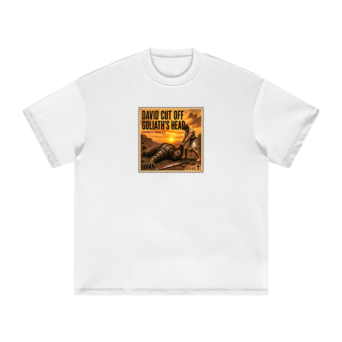 David cut off Goliath's head according to 1 Samuel 17:51 T-Shirt