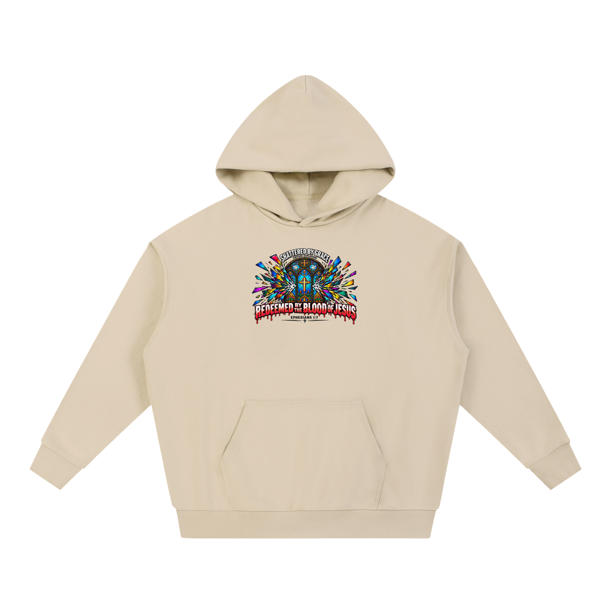 SHATTERED BY GRACE VINTAGE EXPLOSION REDEEMED BY THE BLOOD OF JESUS EPHESIANS 1:7 that's not a quote Hoodie