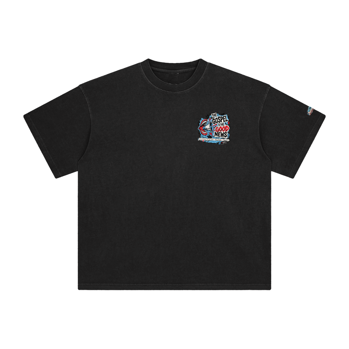 THE GOSPEL IS THE GOOD NEWS CHRIST DIED FOR OUR SINS . WAS BURIED . ROSE AGAIN -- 1 CORINTHIANS 15:1-4 -- T-Shirt