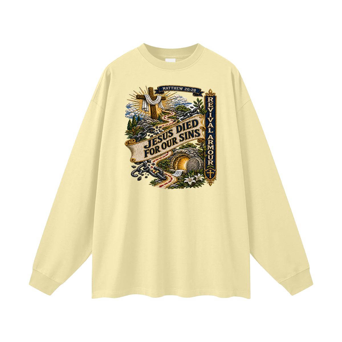 MATTHEW 20:28 Jesus died for our sins REVIVAL ARMOUR Long Sleeve T-Shirt