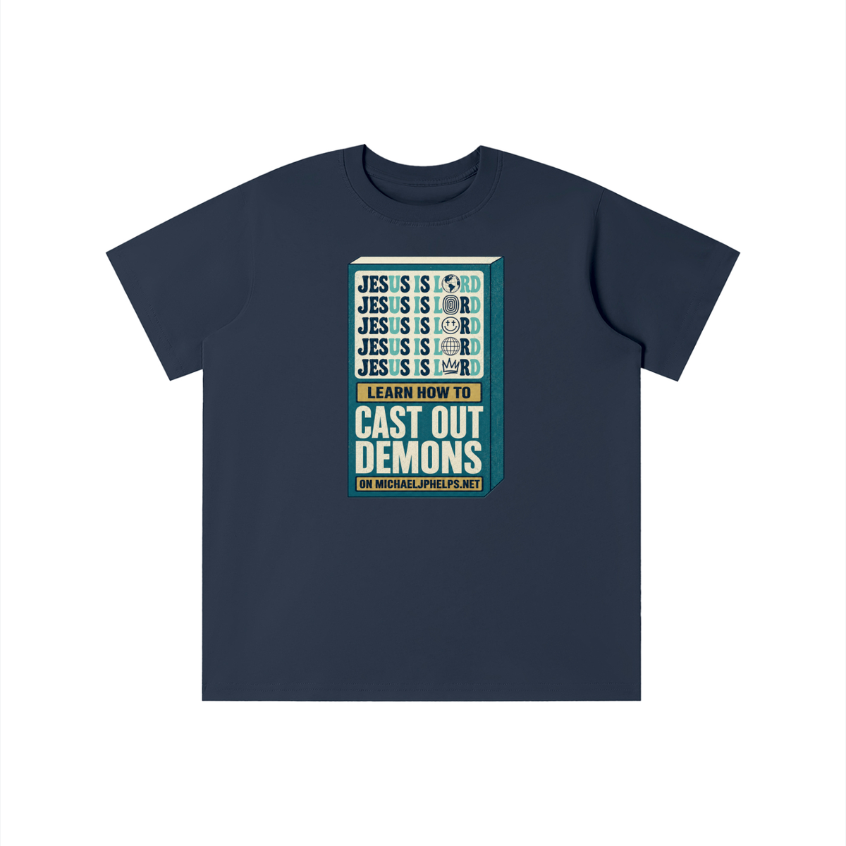 Jesus is Lord 5x Learn how to cast out demons on MICHAELJPHELPS.NET youth T-shirt