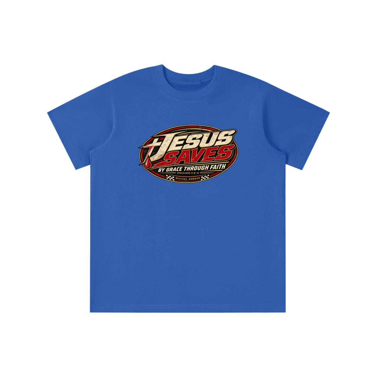 JESUS SAVES BY GRACE THROUGH FAITH - EPHESIANS 2:8-9 - youth T-shirt