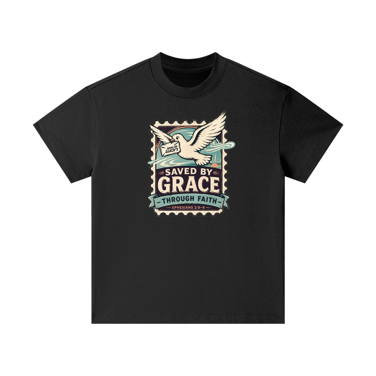 SAVED BY GRACE -THROUGH FAITH- - EPHESIANS 2:8-9 - Kids T-Shirt