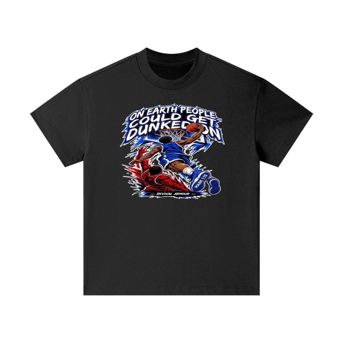ON EARTH PEOPLE COULD GET DUNKED ON ( MARK 1:15 IS ON HIS SHOES ) Kids T-Shirt
