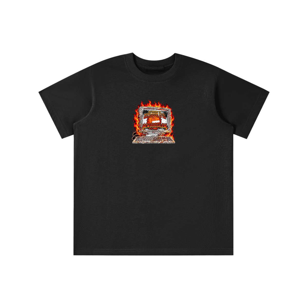 ACCORDING TO REVELATION 22:15, DOGS DON'T GO TO THE NEW JERUSALEM youth T-shirt