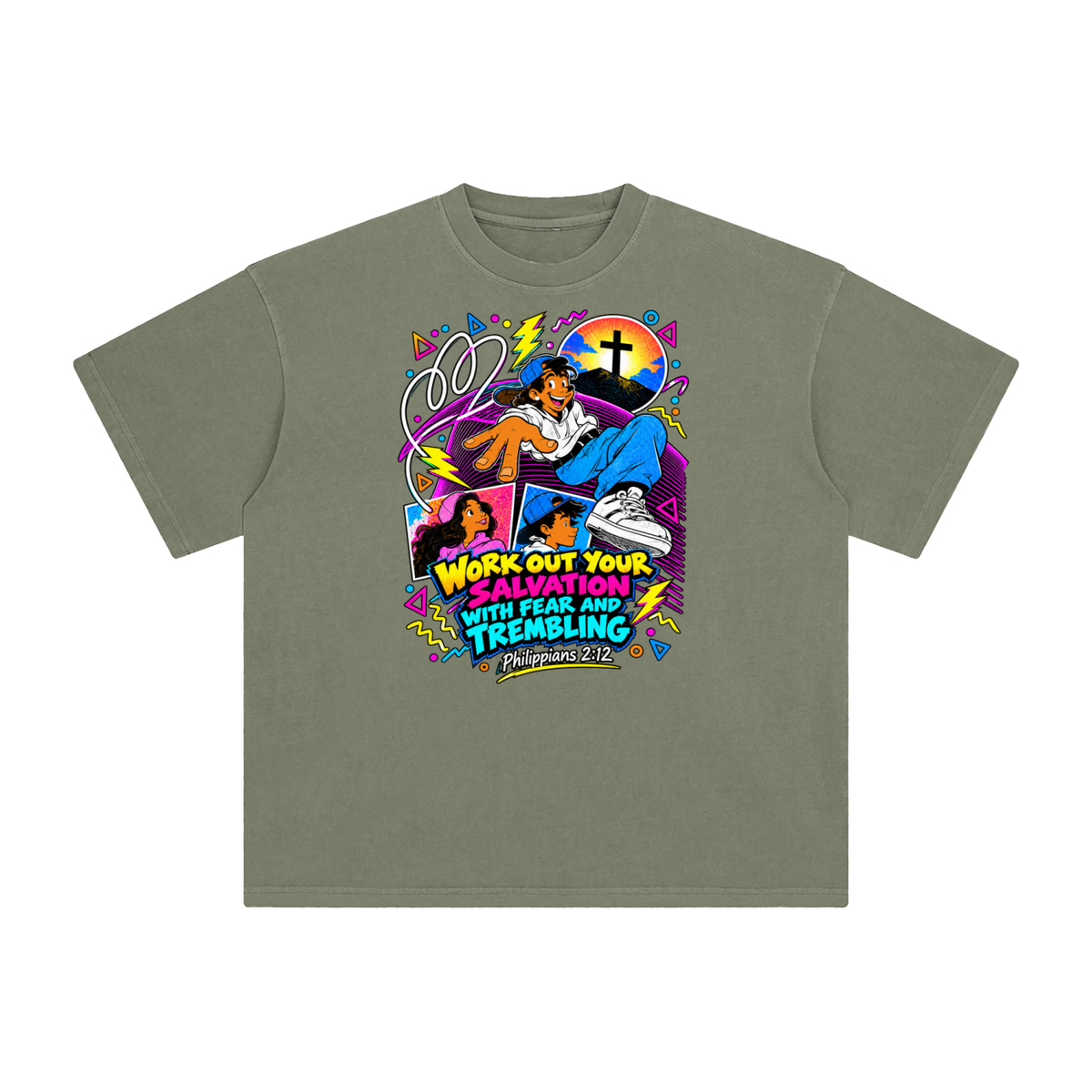 WORK OUT YOUR SALVATION WITH FEAR AND TREMBLING PHILIPPIANS 2:12 T-Shirt