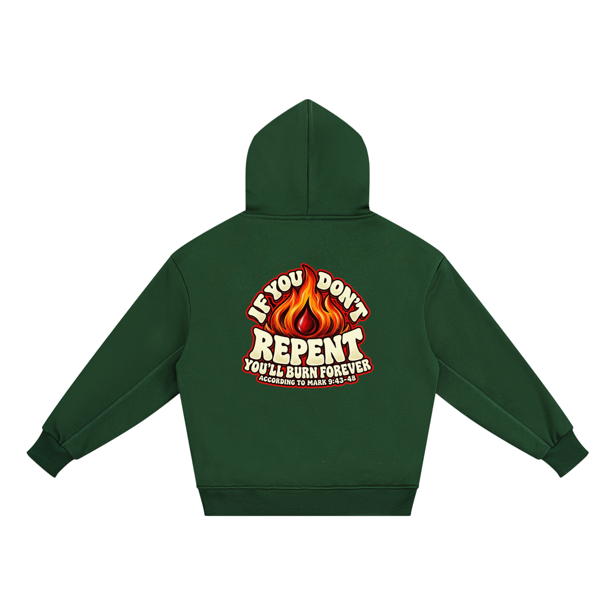 REDEEMED BY THE BLOOD OF JESUS ACCORDING TO EPHESIANS 1:7 IF YOU DON'T REPENT YOU'LL BURN FOREVER ACCORDING TO MARK 9:43-48 youth Hoodie