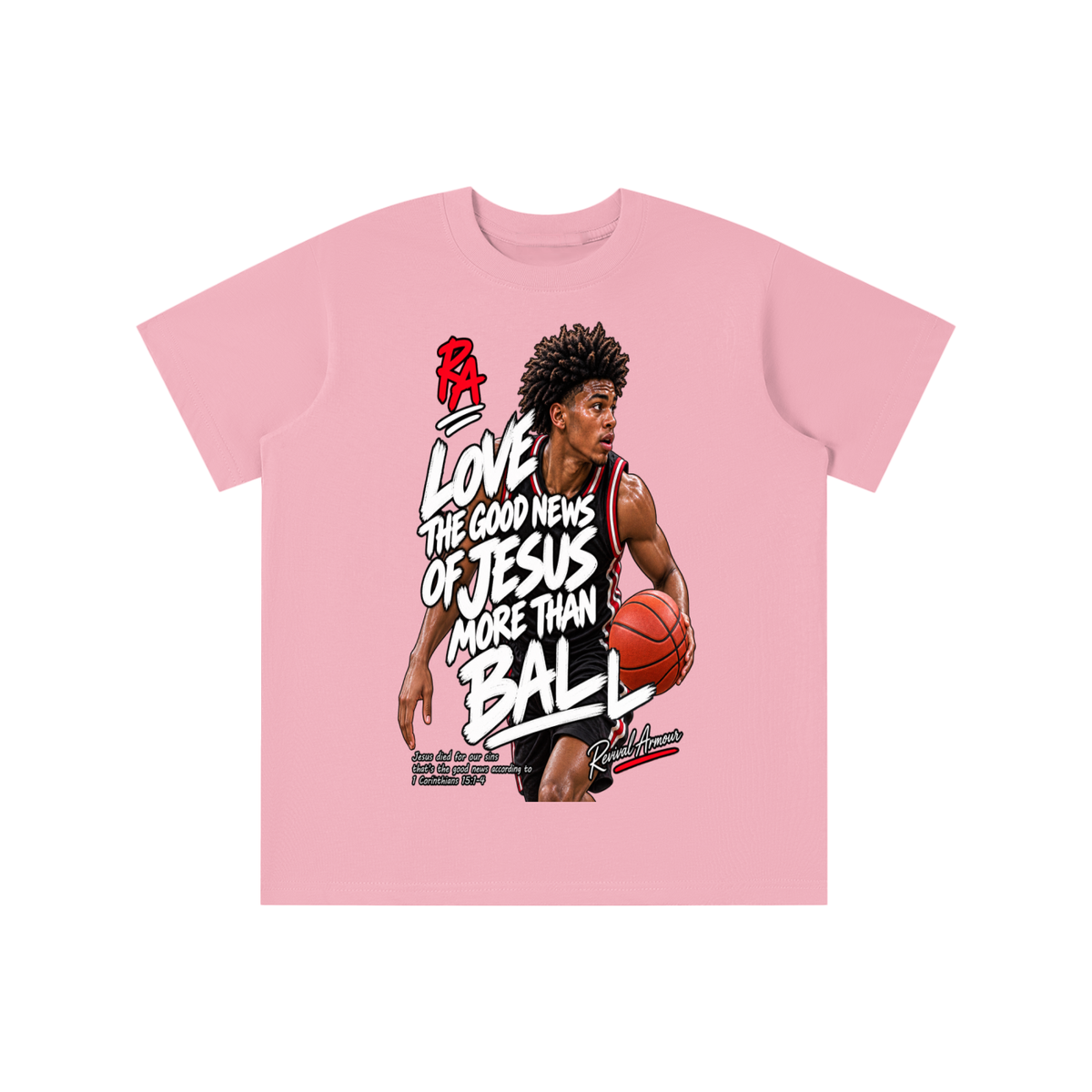 LOVE THE GOOD NEWS OF JESUS MORE THAN BALL youth T-shirt