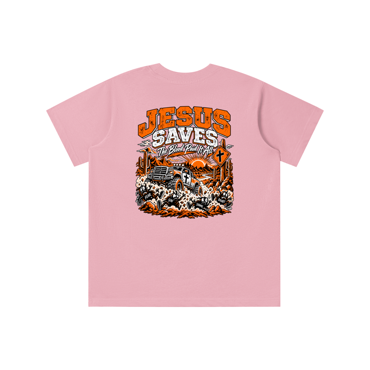 JESUS DIED FOR FOR OUR SINS THAT'S THE GOOD NEWS 1 CORTHIANS 15:1-4 JESUS SAVES THE BLOOD PAID IT ALL youth' T-shirt