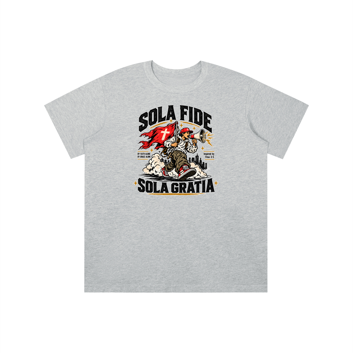 "Sola Fide / Sola Gratia" – Latin for "Faith Alone / Grace Alone." youth T-shirt