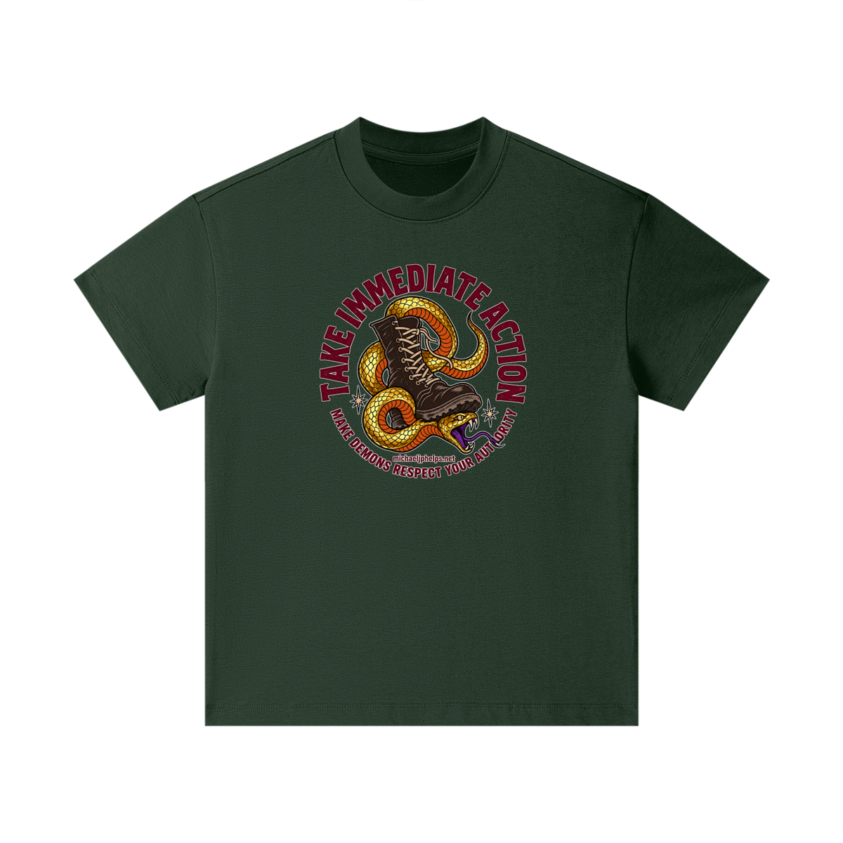 TAKE IMMEDIATE ACTION MAKE DEMONS RESPECT YOUR AUTHORITY michaeljphelps.net Kids T-Shirt
