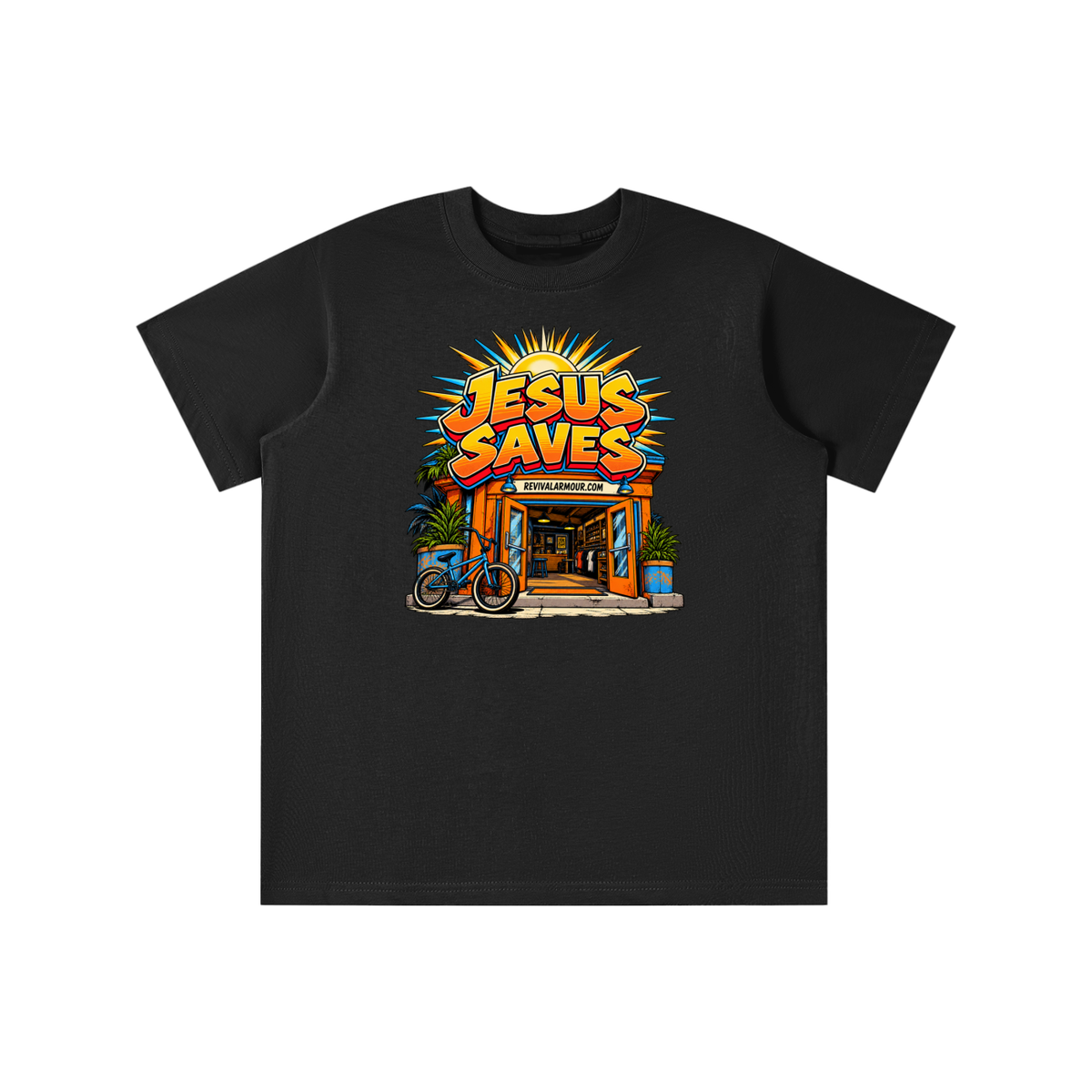 JESUS SAVES REVIVALARMOUR.COM youth T-shirt