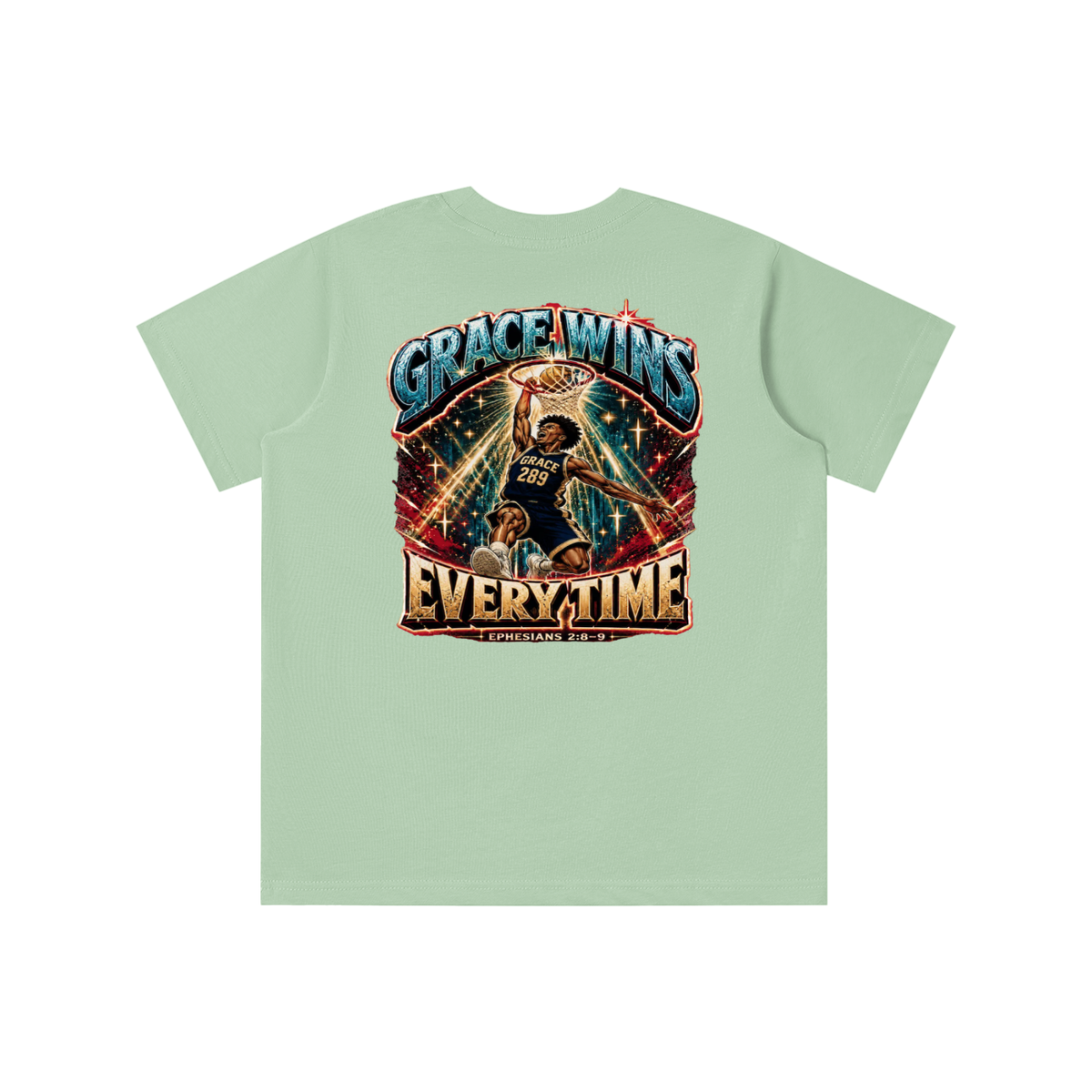 JESUS IS AWESOME GRACE WINS GRACE 289 EVERYTIME EPHESIANS 2:8-9 youth T-shirt