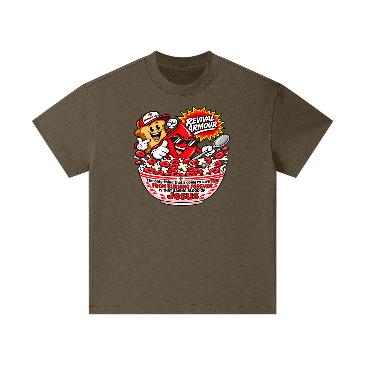 REVIVAL ARMOUR The only thing that's going to save YOU FROM BURNING FOREVER IS THAT SAVING BLOOD OF JESUS Kids T-Shirt
