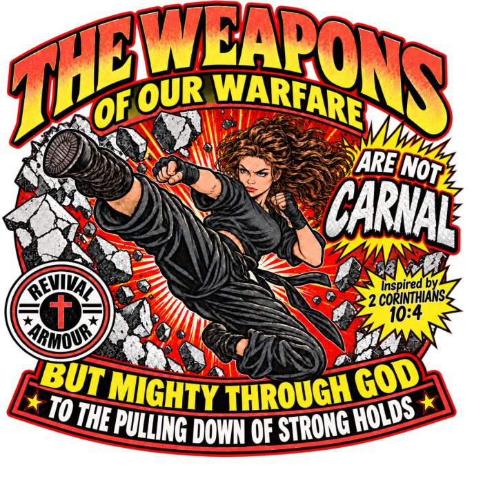 THE WEAPONS OF OUR WARFARE ARE NOT CARNAL INSPIRED BY 2 CORINTHIANS 10:4 BUT MIGHTY THROUGH GOD TO THE PULLING DOWN OF STRONG HOLDS REVIVAL ARMOUR Hoodie
