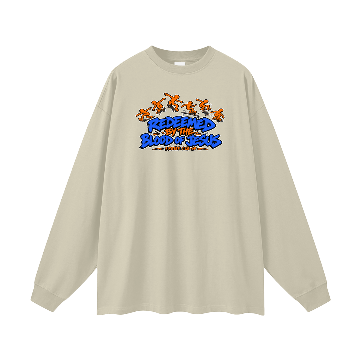 REDEEMED BY THE BLOOD OF JESUS - 1 PETER 1:18-19 - Long Sleeve T-Shirt