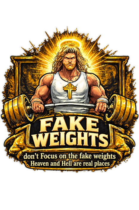 FAKE WEIGHTS don't Focus on the fake weights Heaven and Hell are real places Kids T-Shirt