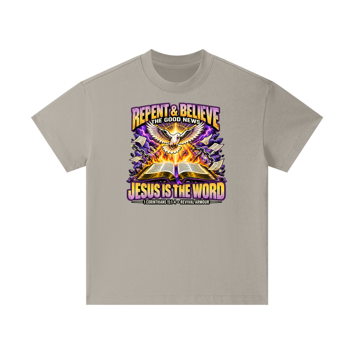 REPENT & BELIEVE THE GOOD NEW JESUS IS THE WORD 1 CORINTHIANS 15:1-4 REVIVAL ARMOUR Kids T-Shirt