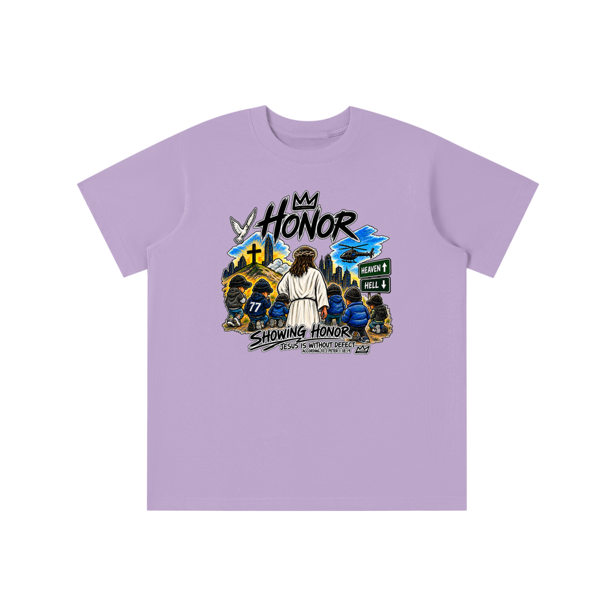 HONOR SHOWING HONOR JESUS IS WITHOUT DEFECT ACCORDING TO 1 PETER 1:18-19 youth T-shirt