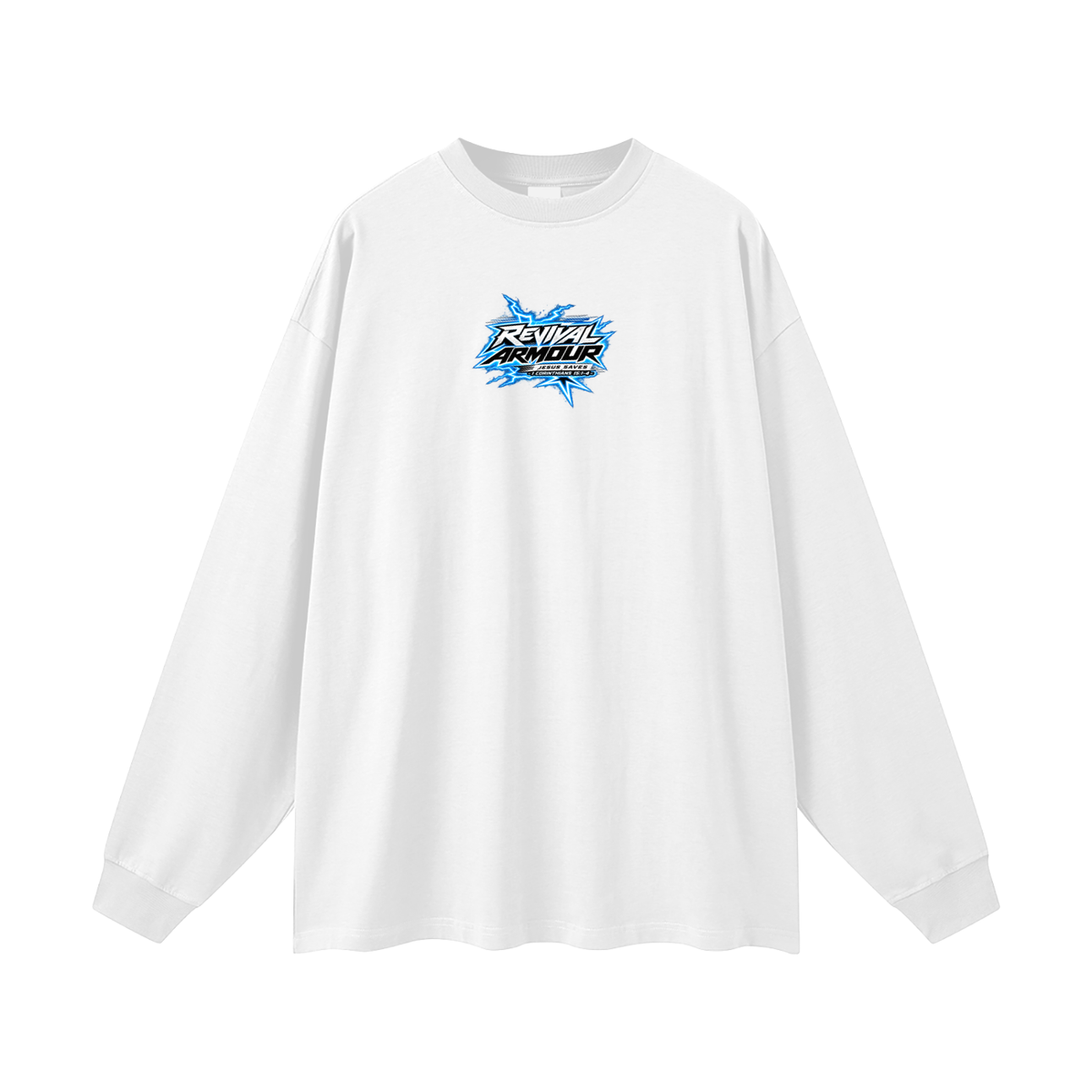 REVIVAL ARMOUR JESUS SAVES -1 CORINTHIANS 15:1-4- Long Sleeve T-Shirt